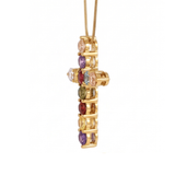Thea Multicolor Cross Necklace
