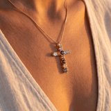 Thea Multicolor Cross Necklace
